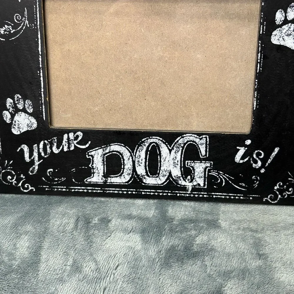 Wooden Home Is Where Your Dog Is Picture Frame Black 4x6